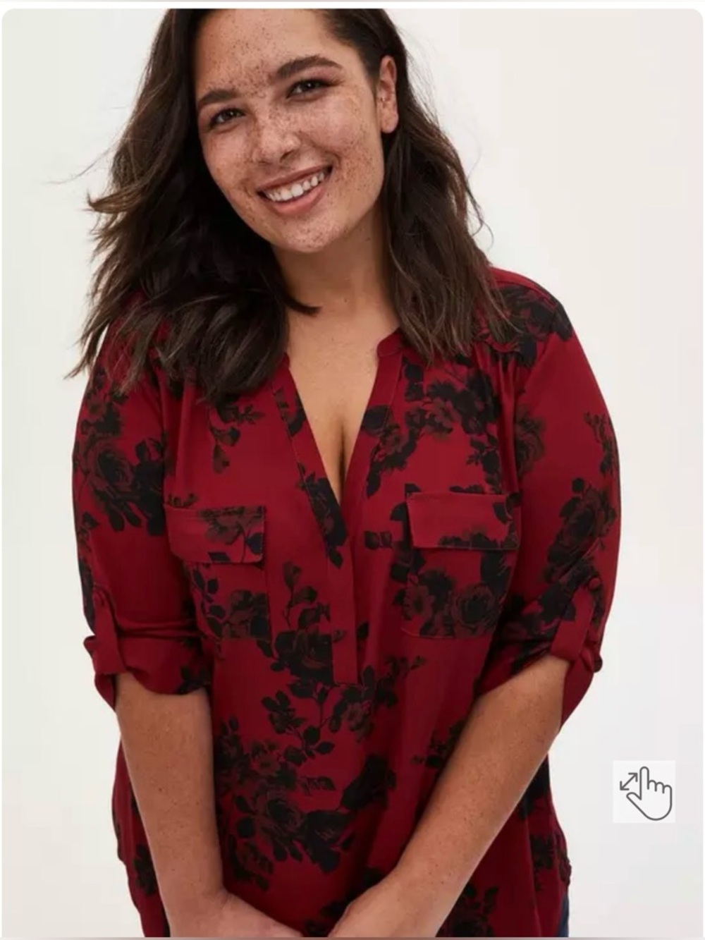 Harper Georgette Pullover 3/4 Sleeve Tunic Blouse